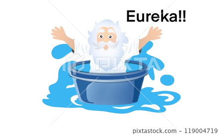 archimedes of syracusa ancient genius mathematician inventor saying eureka in the bath, physics and chemistry, Archimedes' principle, buoyant force is equal to weight of the displaced fluid archimedes of syracusa ancient genius mathematician inventor saying eureka in the bath, physics and chemistry, Archimedes' principle, buoyant force is equal to weight of the displaced fluid 119004719