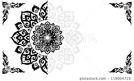 black white mandala, Mandala art, Tibetan Buddhist Mandala, Luxury mandala background, Arabic, Indian, ottoman motifs, Colorful Mandala Art, picture for meditation, Floral Cross Stitch Embroidery 119004728