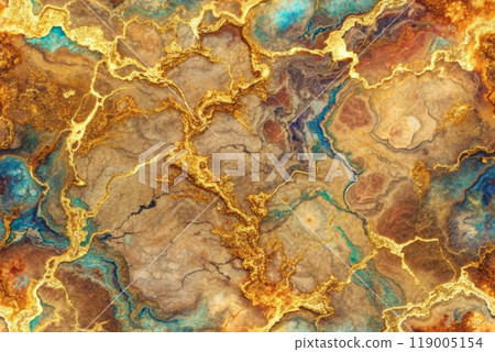 Indigo marbling with natural luxury style swirls of marble 119005154