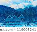 被雪覆蓋的合掌造建築2 119005241