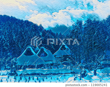 Snow-covered Gassho-style House 2 119005241