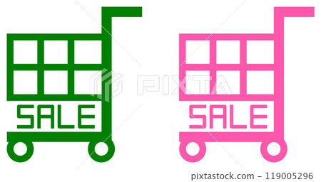 Illustration of a shopping basket for online and in-store shopping 119005296