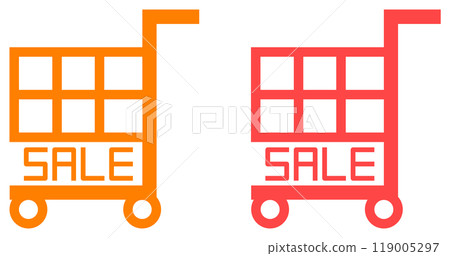Illustration of a shopping basket for online and in-store shopping Illustration of a shopping basket for online and in-store shopping 119005297