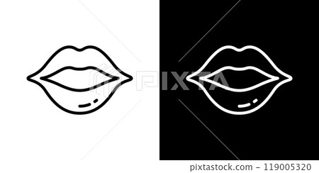Simple line icon of a kiss mark 119005320