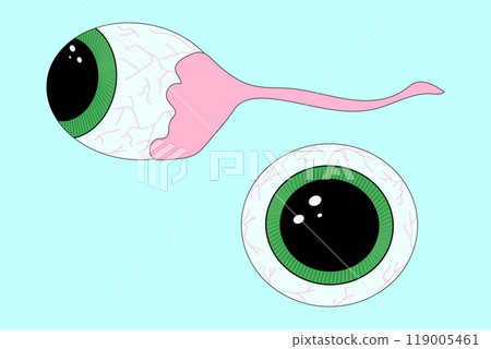 Spooky Halloween Eyeballs Vector Illustration 119005461