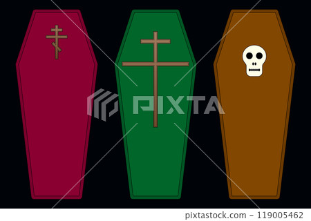 Halloween Coffins Vector Illustration set 119005462