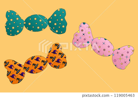 Halloween Candy Wrapped in Festive Patterns 119005463