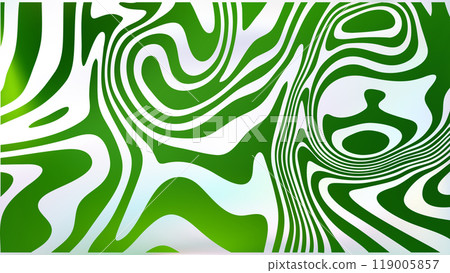 Abstract white green fluid swirl bg. Psychedelic groovy style 119005857