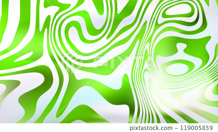 Abstract white green fluid swirl bg. Liquid line surface. 119005859