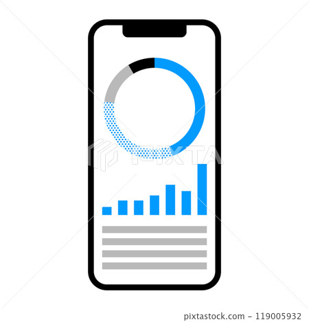 Smartphone with a graph on the screen Smartphone with a graph on the screen 119005932