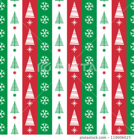 Christmas patterns in national color flag Italy style. Festive Christmas packaging. Vector 119006025