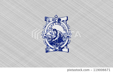 Flag of the city of Paterson, New Jersey, USA, on a background of fabric texture. Conceptual collage 119006671