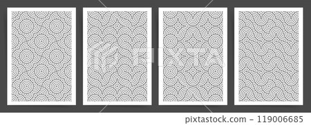 Set of Posters with Geometric Monochrome Texture. 119006685