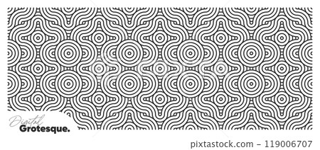 Seamless geometric pattern with mosaic bauhaus texture. Monochrome black organic minimal texture.  119006707