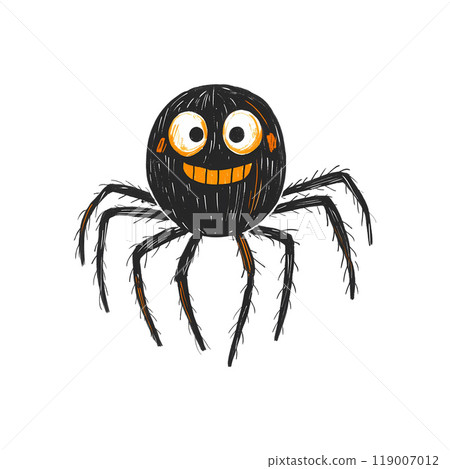 Halloween character Spider isolated on white background, illustration Halloween character Spider isolated on white background, illustration 119007012