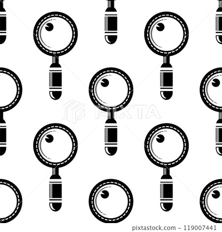 Vector magnifying glass, search icon seamless pattern. Magnifier, big tool instrument. Magnifier loupe search. Business Analysis symbol Vector magnifying glass, search icon seamless pattern. Magnifier, big tool instrument. Magnifier loupe search. Business Analysis symbol 119007441