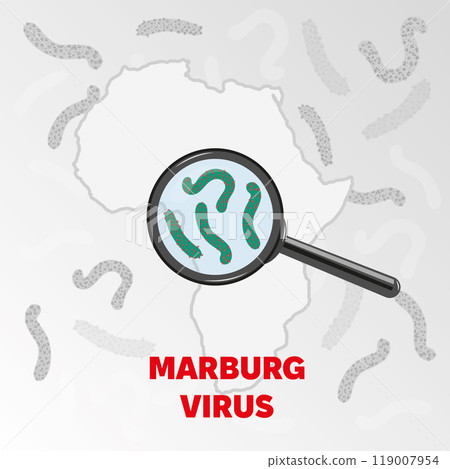 Marburg virus Map of Africa under a magnifying glass Marburg virus Map of Africa under a magnifying glass 119007954