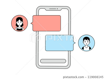 配對app男女插畫素材 配對app男女插畫素材 119008145