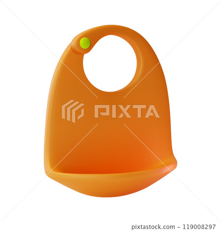 3d Baby Bib Newborn Care Accessory Concept Cartoon Design Style Isolated on a White Background. Vector illustration 119008297