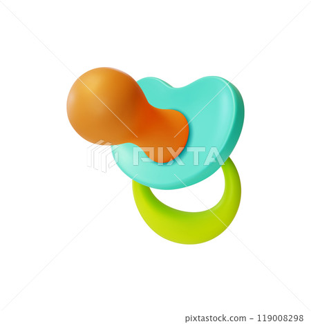 3d Baby Pacifier Newborn Care Accessory Concept Cartoon Design Style Style Isolated on a White Background. Vector illustration of Rubber or Silicone Nipple or Soother 3d Baby Pacifier Newborn Care Accessory Concept Cartoon Design Style Style Isolated on a White Background. Vector illustration of Rubber or Silicone Nipple or Soother 119008298