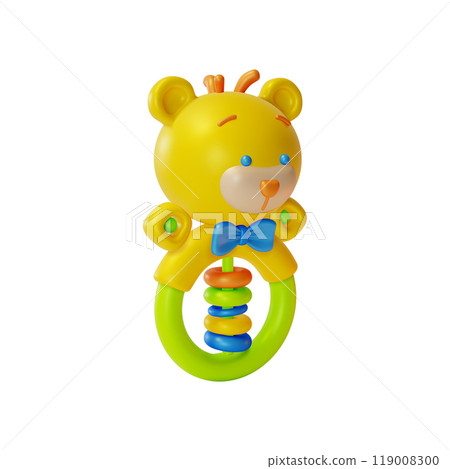 3d Rattle or Beanbag Baby Toy Newborn Care Accessory Concept Cartoon Design Style Isolated on a White Background. Vector illustration 3d Rattle or Beanbag Baby Toy Newborn Care Accessory Concept Cartoon Design Style Isolated on a White Background. Vector illustration 119008300