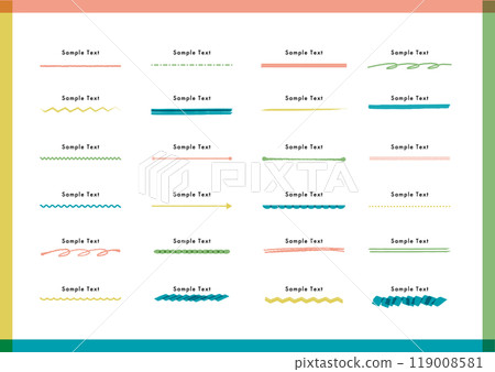 Handwritten line material set Handwritten line material set 119008581