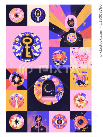 Cute Trendy Colorful Poster Cute Trendy Colorful Poster 119008760