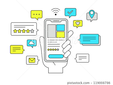 Smartphone app illustration material 119008786