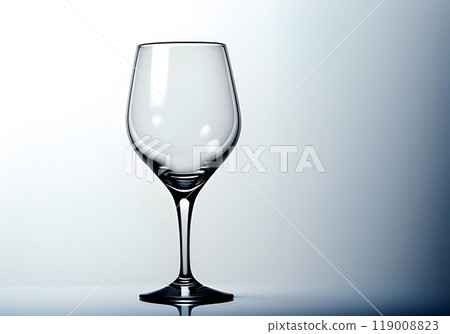 Empty clean Wine Glass Isolated on Gray Background Empty clean Wine Glass Isolated on Gray Background 119008823