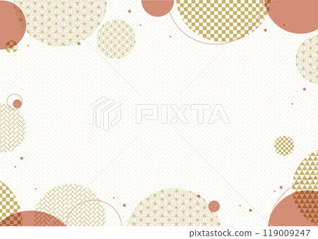 Japanese style circle red graphic frame background material 119009247