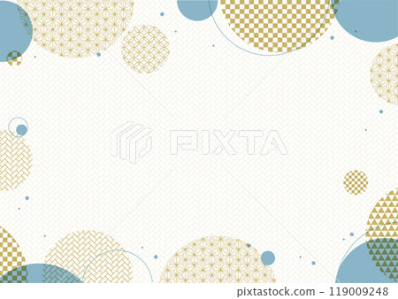 Japanese style circle blue graphic frame background material 119009248