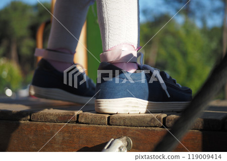 Child cerebral palsy disability, legs orthosis. 119009414