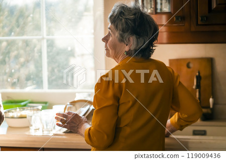 Grandmother is cleaning her house, is young at heart, Grandmother is cleaning her house, is young at heart, 119009436