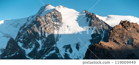 Beautiful landscape with snowy mountains. Beautiful landscape with snowy mountains. 119009449