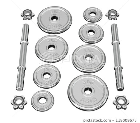 Parts of cast iron chrome Adjustable Dumbbel, rod handle, weight plates Parts of cast iron chrome Adjustable Dumbbel, rod handle, weight plates 119009673