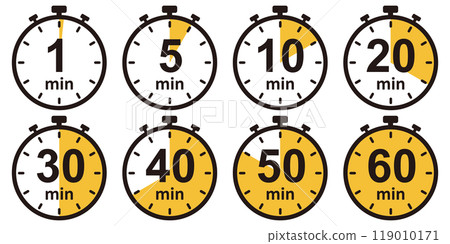 Simple and cute timer illustration set 119010171