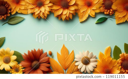 Bright orange petal background material 12 119011155