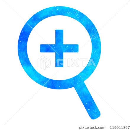 藍色星空 | 帶放大標記的放大鏡 119011867