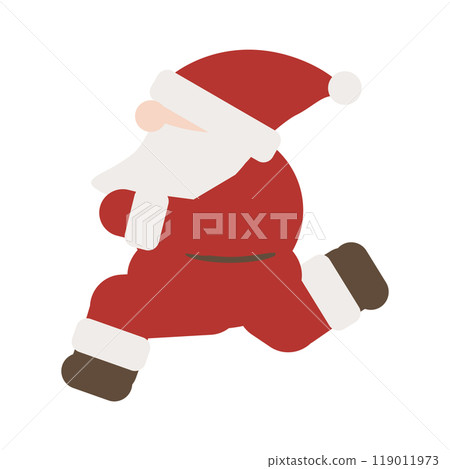 可愛的輪廓聖誕老人運行 2 119011973