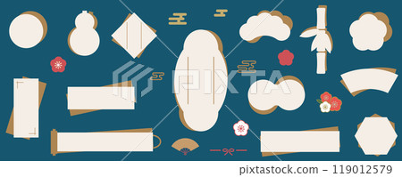 Japanese modern and simple Japanese style background frame set No text Vector illustration Luxurious Auspicious item Pine, bamboo and plum Japanese modern and simple Japanese style background frame set No text Vector illustration Luxurious Auspicious item Pine, bamboo and plum 119012579