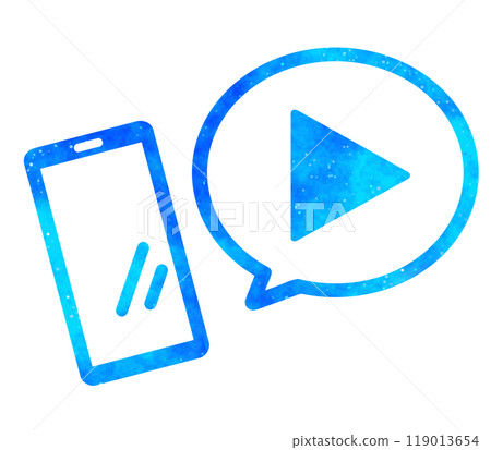 Blue starry sky | Play mark and smartphone Blue starry sky | Play mark and smartphone 119013654