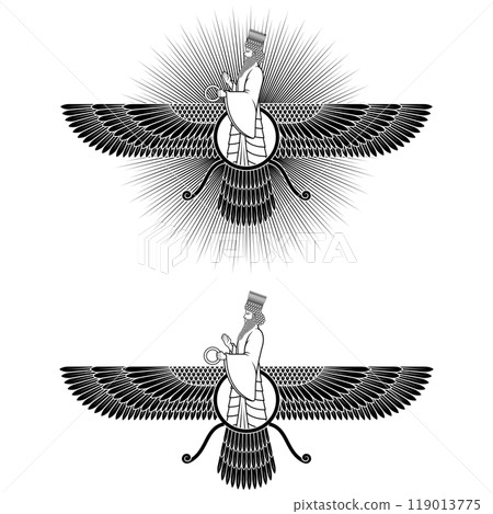 Zoroastrianism Symbol Silhouette Zoroastrianism Symbol Silhouette 119013775