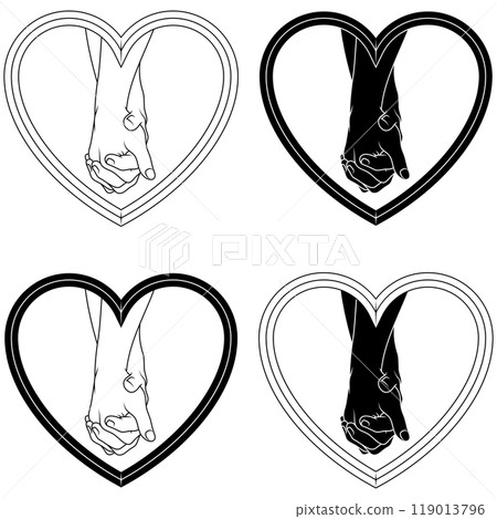 Design of two Arms within a heart 119013796