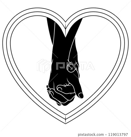 Design of two Arms within a heart 119013797