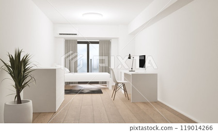 Newly built room with furniture Newly built room with furniture 119014266