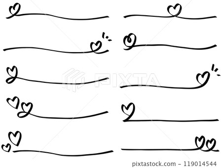 手寫心線套裝、文字裝飾、裝飾邊框 119014544