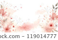 Fantastic pink floral frame and colorful textured background 119014777