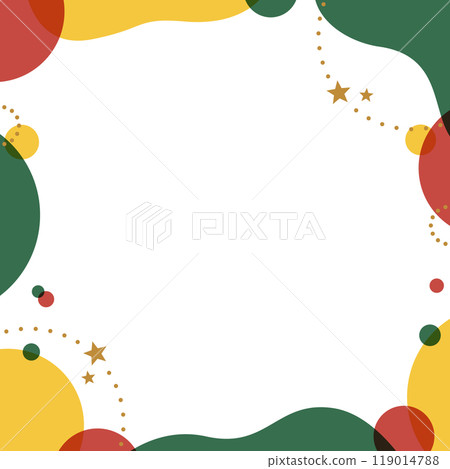 Pop design background frame, curved and circular objects, Christmas colors, square size Pop design background frame, curved and circular objects, Christmas colors, square size 119014788