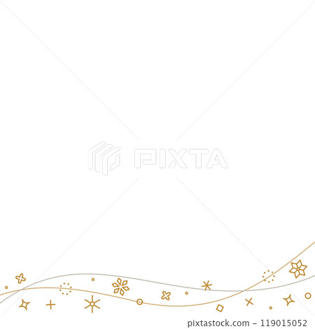 Decorative frame with curved lines and snowflakes, winter image design, square size 119015052