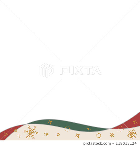 Decorative frame with curved lines and snowflakes, winter image design, square size, Christmas color Decorative frame with curved lines and snowflakes, winter image design, square size, Christmas color 119015124